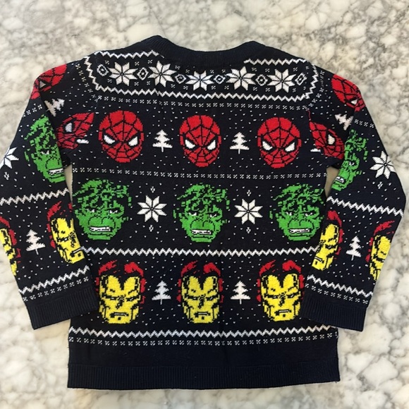H&M kids Boys jacquard-knit Marvel Christmas sweater - Picture 2 of 2